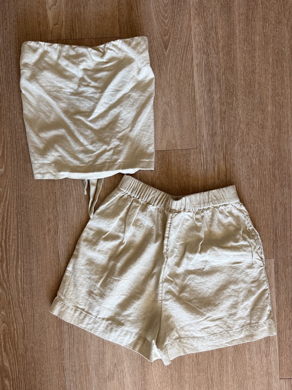 Free People High Waist Cream Shorts